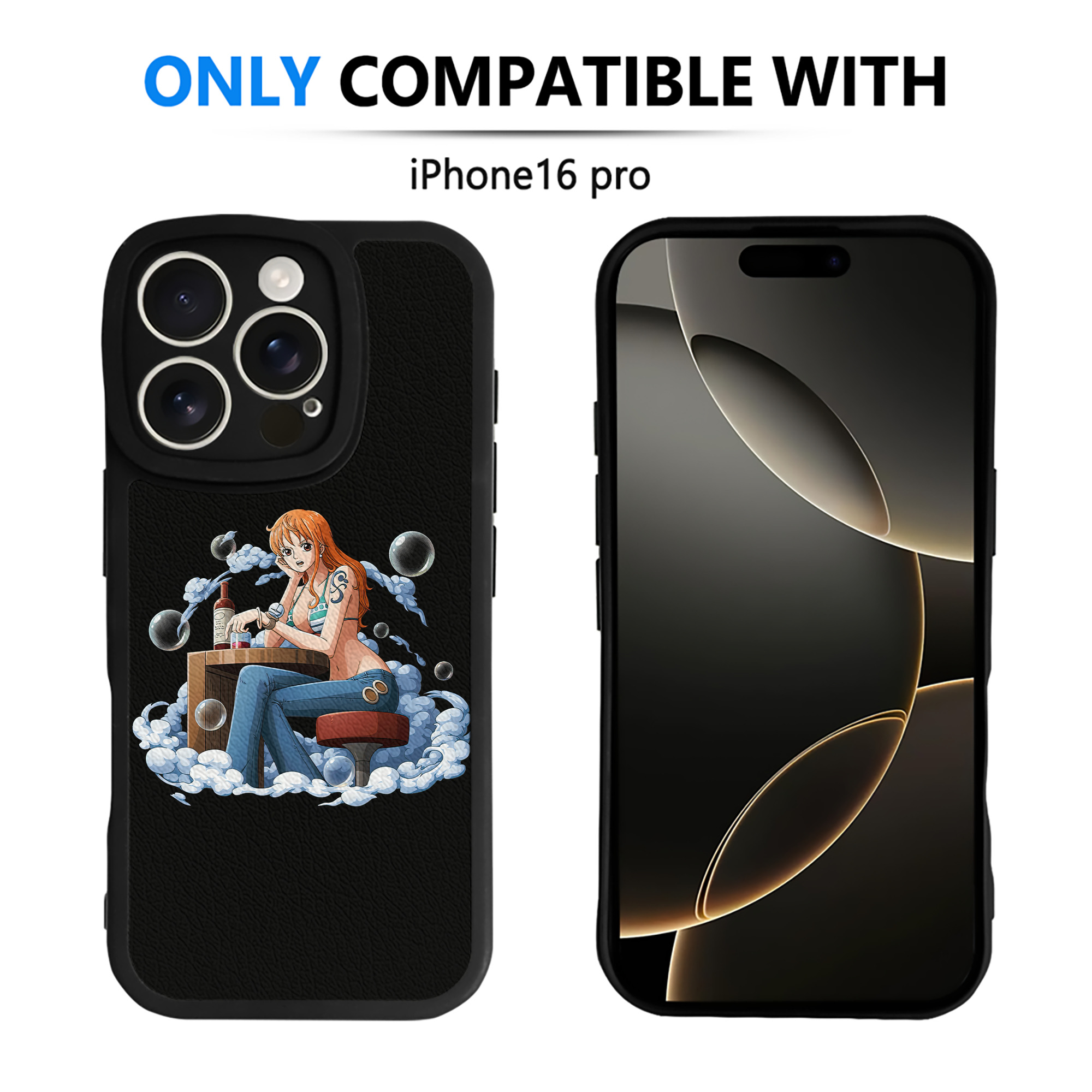 （画像用） ワンピース ナミ ONE PIECE Nami 【iPhone 16シリーズ対応】シリコンスマホケース（レザー調） 材質：シリコン